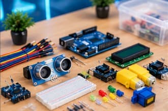 Coding Pro Academy - Identify the sensors, motors and electronic parts required.